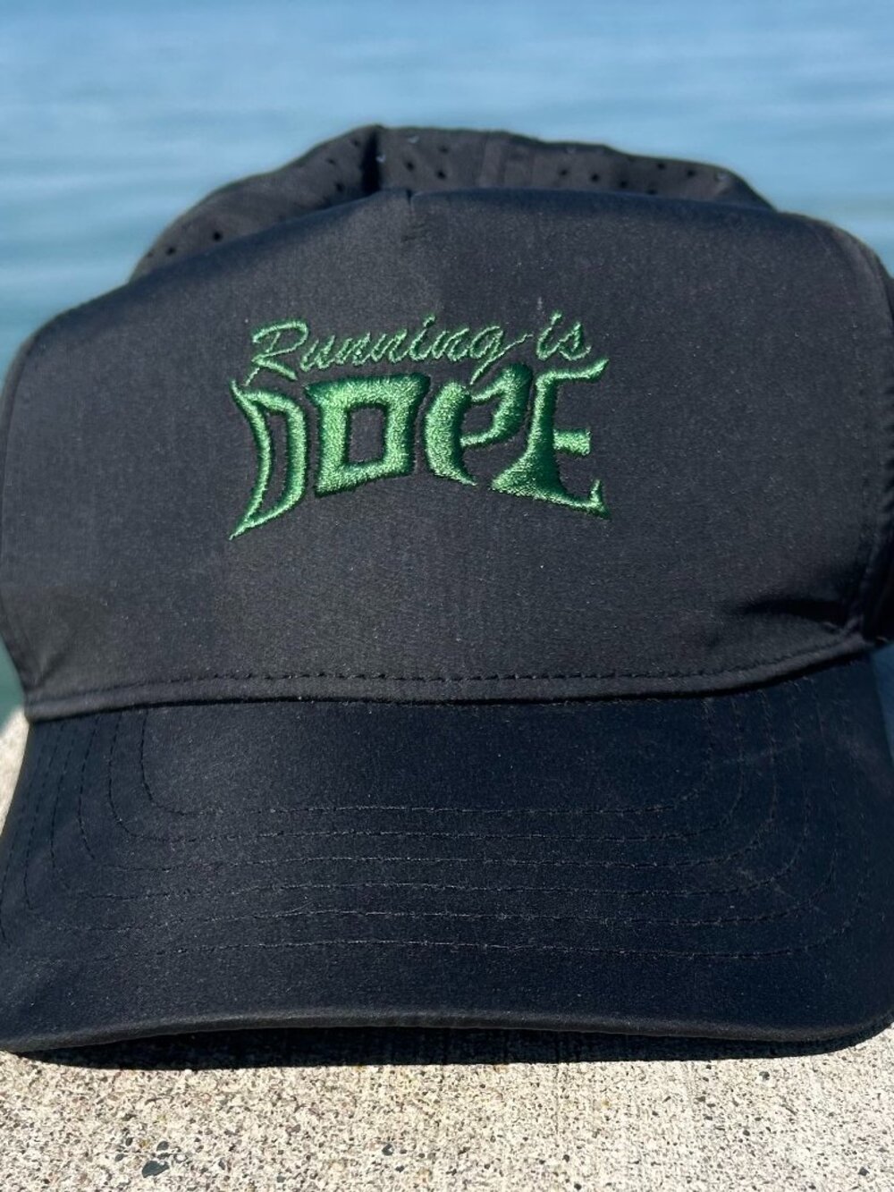 Sprints "Running Is Dope" Hat Black Performance Running Cap